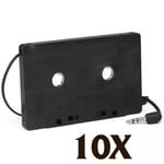 10X New Car Black Cassette Tape CD Adapter Converter for MP3 iPod Nano MD iPhone