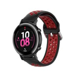 New Watch Straps 22mm For Huawei Watch GT2e/GT/GT2 46MM Fashion Inner Buckle Silicone Strap(White black) (Color : Black red)