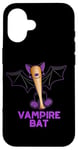 Coque pour iPhone 16 Jeu de mots amusant en forme de chauve-souris vampire