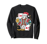 King Of Hearts With Beer - Vintage Card Game Beer Lover Sweatshirt