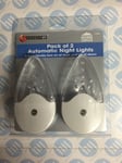 Pack of 2 Automatic Led Night Lights Dawn To Dusk Low Energy Saving Home Office