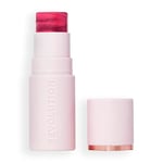 Revolution Skin Silk Blush Stick - Couleur modulable pour joues, yeux et lèvres - Formule crème à poudre - Vegan & Cruelty-Free - Berry Flush - 4,5 g