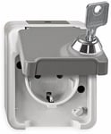 Merten 382619 Double prise SCHUKO avec interrupteur, montage externe Blanc