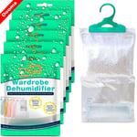 10x Hanging Wardrobe Dehumidifier Bags Damp Mould Moisture Mildew Condensation