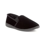 Mens Black Full Slippers Indoor Easy Fitting Gents Slipper The Slipper Company