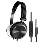 Black Casque filaire avec microphone sur l'oreille, ensembles de sauna, basse, son HiFi, musique stéréo, écouteurs pour iPhone, Xiaomi, Sony, Huawei, PC ""Nipseyteko