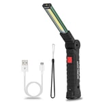 Suranew Lampe de poche LED Lampe de Travail, COB Baladeuse LED lampe torche avec Base Magnétique 5 Modes Lumière USB Camping Lampe pour Garage, Camping, d'urgence, etc