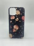 Marmor-etui med mørkt blomstermønster til iPhone 11