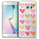 Caseink - Coque Housse Etui pour Samsung Galaxy S6 Edge [Crystal HD Collection Sweetie Design Doodling Hearts - Rigide - Ultra Fin - Imprimé en France]