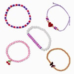 Claire's Cherry Fimo Clay Seed Bead Bracelet Set - 5 Pack