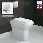 Nes Home Stylish Back to Wall Rimless Toilet and Soft Close Seat White