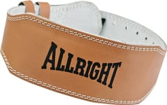 Allright Bodybuilding Belte, Bredt, 10 Cm, Naturlig Skinn, Størrelse M, Beige