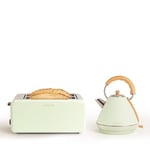 CREATE/PACK TOAST RETRO XL + KETTLE RETRO L/Grille-pain vert pastel avec bouilloire vert pastel/Bouilloire 1,7 L