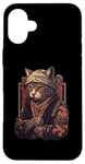 Coque pour iPhone 16 Plus Yakuza Chat Japonais Mafia Tatouage Fleurs