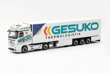 HERPA - Camion  avec remorque 3 essieux GESUKO - MERCEDES BENS 4x2 Actros G -...