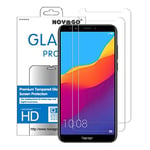 NOVAGO Compatible avec Huawei Y7 2018 et Honor 7C -Pack de 2 Films en Verre trempé Ultra résistant Anti Choc et Anti Explosion d'écran