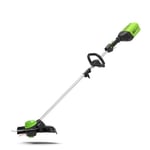 Greenworks GD60LT, Grästrimmer, 40 cm, D-format handtag, 2 mm, Svart, Grön, Grå, Batteri