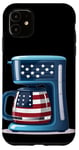 iPhone 11 Patriotic coffee bean and maker costume Case