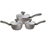 Prestige Earth Pan Ceramic Non Stick Saucepan Set - 16/18/20cm Saucepans, Non Toxic Cookware, Dishwasher Safe, Made in Italy