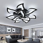 Comely Plafonnier LED moderne, plafonnier design créatif 84W 6500K, lustre salon noir pour chambre, séjour et cuisine, en fer et acrylique