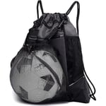 Snörfotbollspåse för pojkar, hopfällbar basketryggsäck gymväska säckpack sportssäck med avtagbar bollnätpåse för volleyboll baseboll yoga