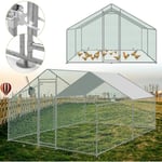 Tolletour - Enclos poulailler 9 m² parc grillagé 3x3 m acier galvanisé Cage parc enclos pour animaux