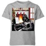 Star Wars Darth Vader Piano Player Kids' Christmas T-Shirt - Grey - 7-8 Years