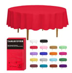 D&Z Lot de 6 nappes Rondes jetables en Plastique Rouge de 213,4 cm pour fête, Anniversaire, Mariage, Noël