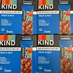 12x Kind 80% Fruit & Nut Snack Bar Gluten Free High Fibre Almonds BB 07/25 30g