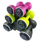 Body Sculpture BW108T Smart Dumbbell Tower | Grey/Pink/Green, 1.5KG, 3KG & 5KG Sets Included