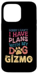 Coque pour iPhone 14 Pro Max Nom de chien Gizmo Cadeau personnalisé Busy With My Dog Gizmo