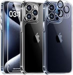 SHATCHI Protecteur d'objectif d'appareil Photo pour iPhone 15 Pro 6,1"/iPhone 15 Pro Max 6,7", Verre trempé 9H, Anti-Rayures, Compatible avec Les Coques, Mode Prise de Vue Nocturne, Ultra HD Clair