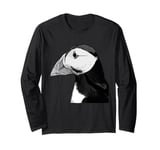 Puffin Auks Seabird Lunde alken Wildlife Animal Illustration Long Sleeve T-Shirt