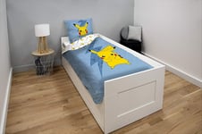 Parure Housse de Couette Pokémon Pikachu 140 x 200 Bleu