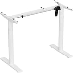 Kimex - Pied de bureau motorisé assis-debout, Hauteur 70-120 cm, Blanc