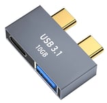 USB-C Hub MacBook Pro - USB-C/USB-A 3.1 - Grå