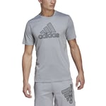 adidas Trenings T-Skjorte - Grå, størrelse X-Large