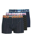 Jack & Jones Men's Jachenrik Trunks 3 Pack Noos Boxer, Multicoloured (Black Detail Navy Blazer), XL UK