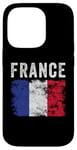 Coque pour iPhone 14 Pro Drapeau de la France vieilli – Hommes, femmes, enfants – Drapeau français