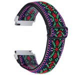Chofit Strap Compatible with Garmin Venu Sq/Amazfit Bip U Pro/Amazfit GTS 2e/Samsung Galaxy Watch 3 41mm Straps, Woven Nylon Floral Pattern Elastic Arm Bands Replacement 20mm Sport Wristband (#16)