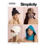 Simplicity Accessoires UndeFINED SS9368A : soyez prêt pour le froid avec des chapeaux, une écharpe à capuche et des masques assortis.