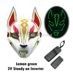 Uusi Luminous Halloween Party Mask EL Wire Hehkuva Maski Japanilainen Anime Cosplay LED Costume Fox Mask karnevaalijuhlatarvikkeisiin