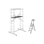 Echafaudage domestique: Hauteur de travail max 4.35m + Escabeau 3 marches hauteur 0.65m - 238703-Q50/3