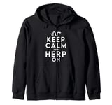 Retro Herp Keeping Keep Calm And Herp On Herp Keeper Zip Hoodie