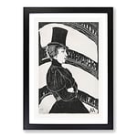 Big Box Art Lady in The Box by Samuel De Mesquita Framed Wall Art Picture Print Ready to Hang, Black A2 (62 x 45 cm)