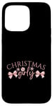 iPhone 15 Pro Max Pink Coquette Christmas Girly Bows Aesthetic Holiday Pajama Case