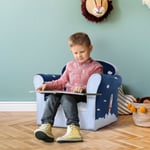 Kids Sofa Children's Armchair Tub Chair Cartoon Rocket Pattern Wooden Frame