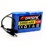 Ny bärbar Super 12v 30000mah Laddningsbar Litiumjon Batteri Kapacitet Dc 12.6v 30ah Cctv Cam Monitor + Laddare Battery x1