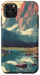 Coque pour iPhone 11 Pro Max Rocky Mountain Lake Vintage Paysage graphique