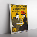 Vintage Absinthe Advertisement Classic Painting Canvas Wall Art Print Ready to Hang, Framed Picture for Living Room Bedroom Home Office Décor, 60x40 cm (24x16 Inch)